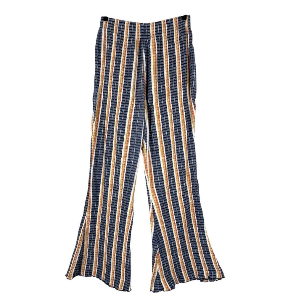 Free People Fine Line Flare Cropped Pant Womens Small Multicolor Stripe Pull On